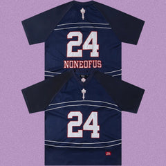 Trapstar "NONEOFUS" Raglan Football Jersey - Navy/White