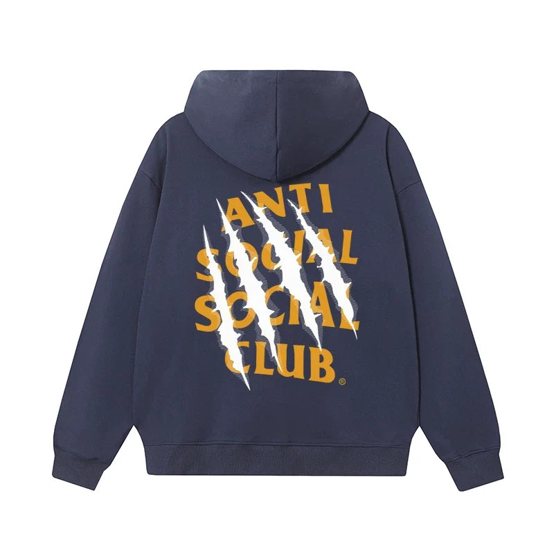Anti Social Social Club Claw Slash Logo Hoodie - Navy Blue