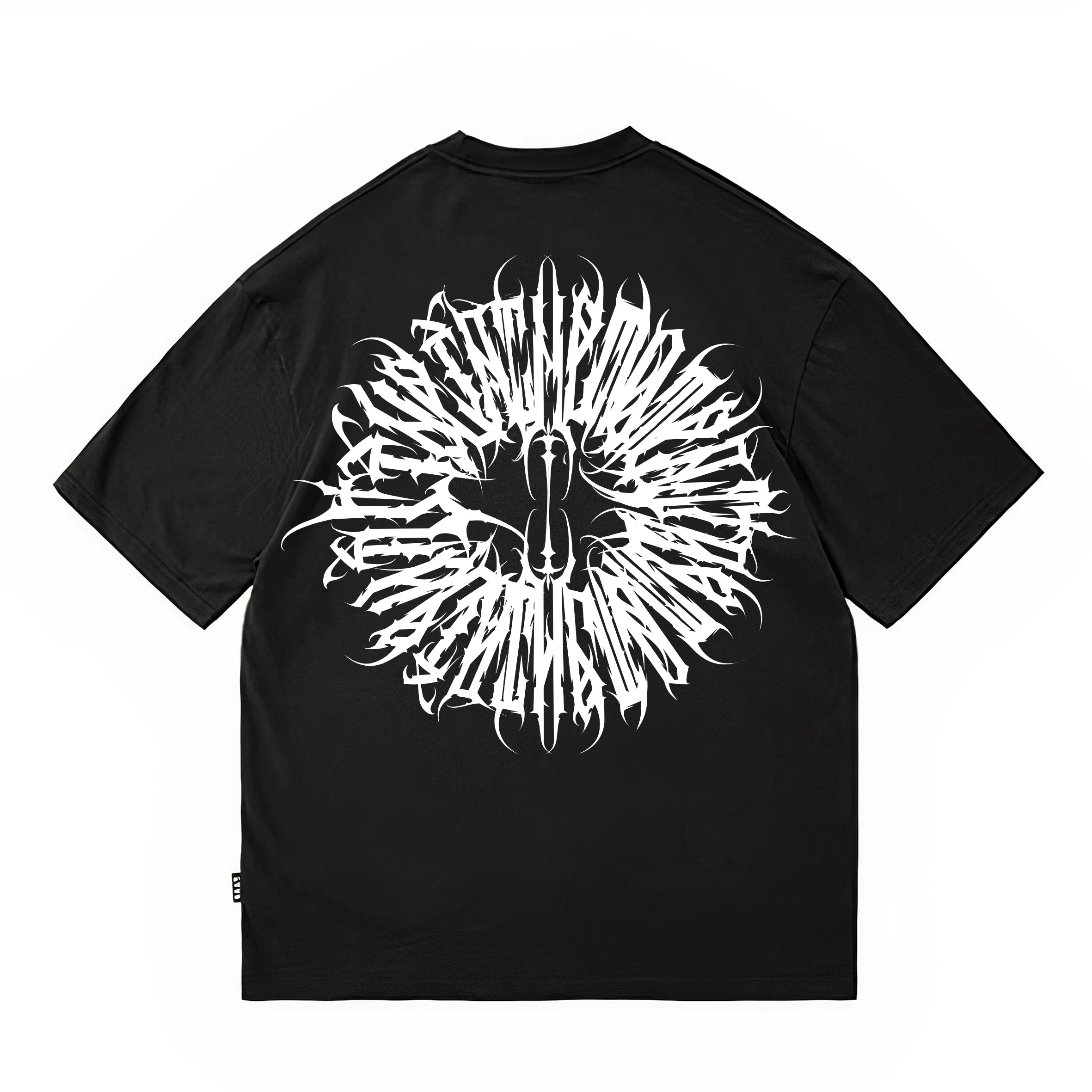 Loose T-shirt Chicano Dark Flower Font West Coast Printed High Street Short Sleeve American Heavy Cotton Trendy Brand