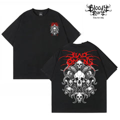 American street Chicano floral font short sleeved loose cotton heavyweight niche hip-hop tattoo artist trendy T-shirt
