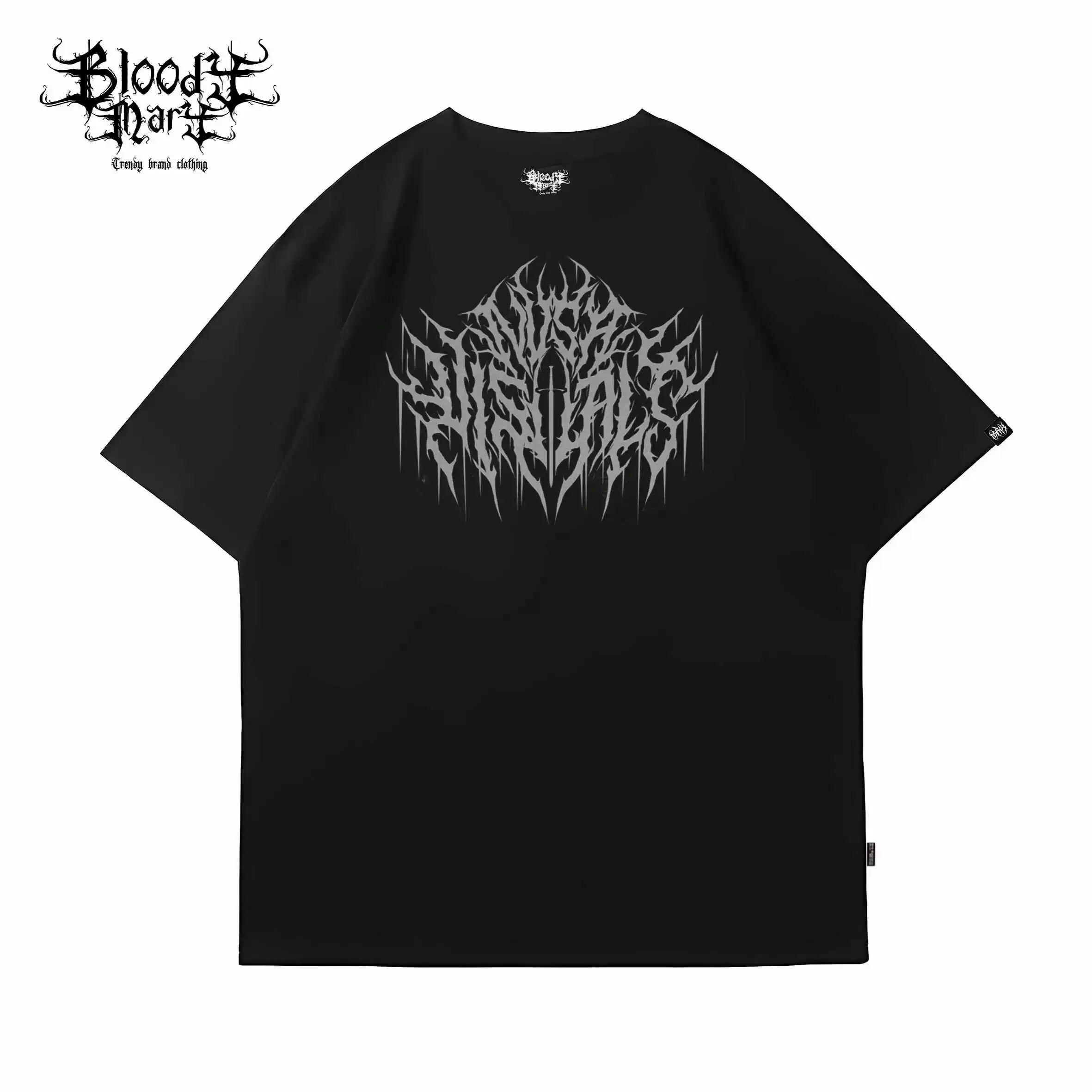 Original trendy brand design, American Gothic dark floral font, hip-hop, West Coast T-shirt, tattoo artist, heavyweight pure cotton
