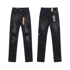 Ksubi Cross Patchwork & Distressed Denim - Washed Black