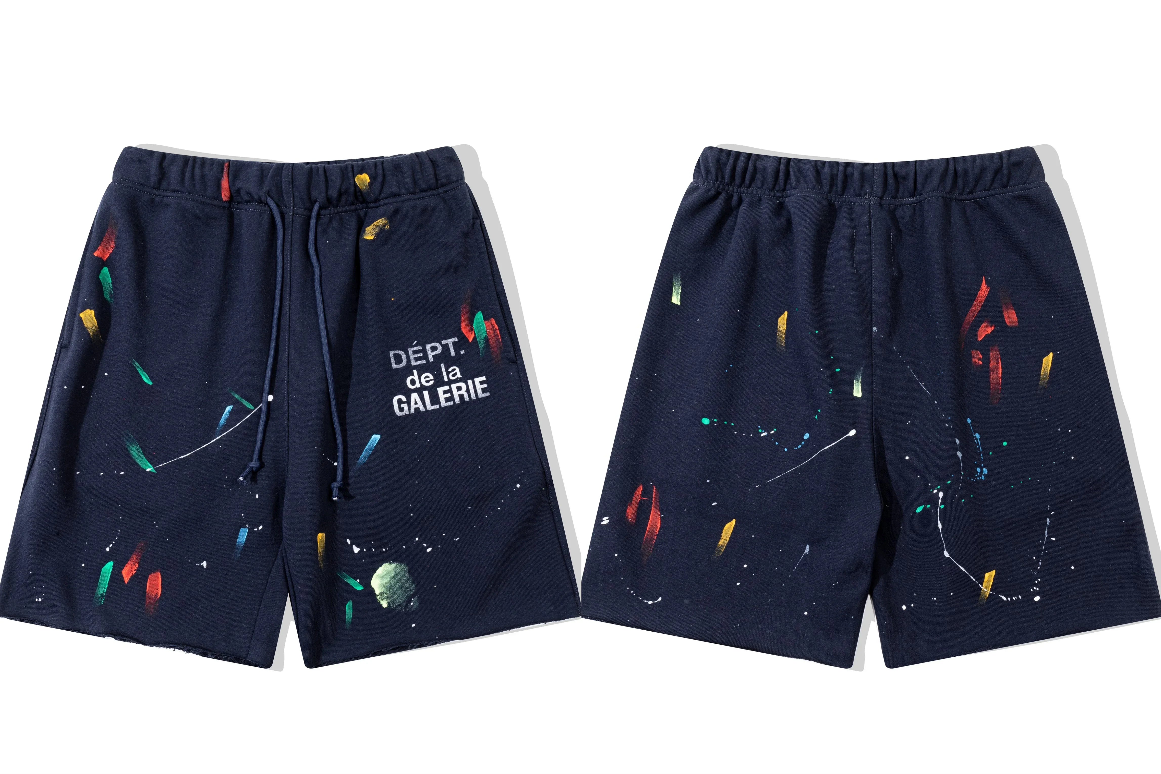 Gallery Dept. Paint Splatter French Terry Shorts - Dark Navy