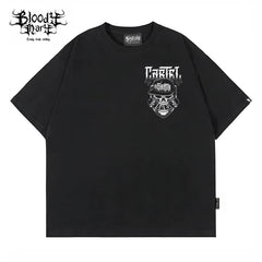 Original American street flower font, Fugu Chicano loose cotton, heavyweight, niche hip-hop tattoo artist, trendy brand T