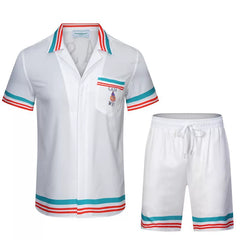 Casablanca Teal & Red Trim Resort Set - White / Teal / Red
