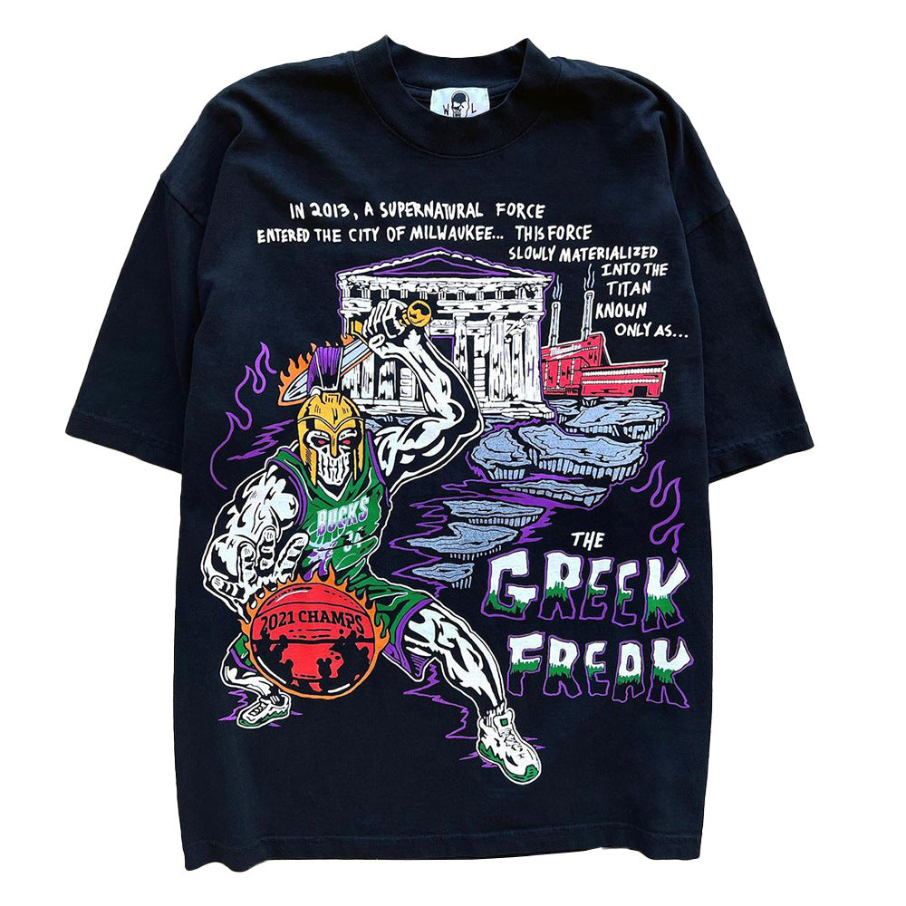 Warren Lotas "The Greek Freak" Basketball T-Shirt - Black