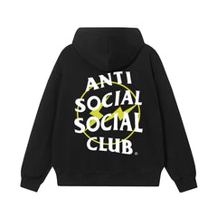 Anti Social Social Club Yellow Circle Logo Hoodie - Black/White