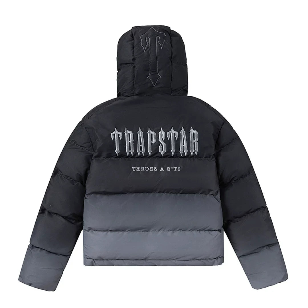 Trapstar Ombre Fade Puffer Jacket - Black/Grey