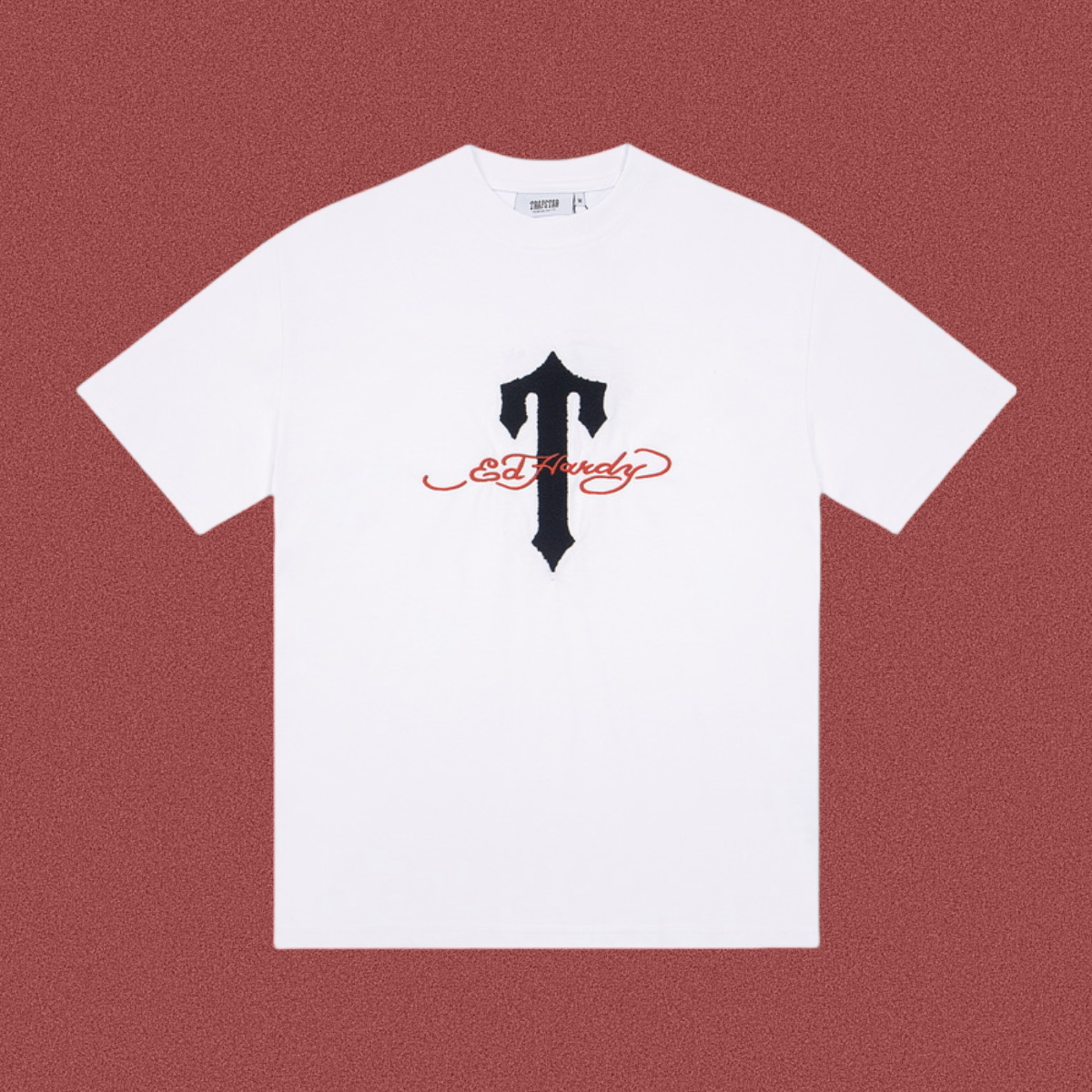 Trapstar Gothic "T" Red Script Logo Tee - White