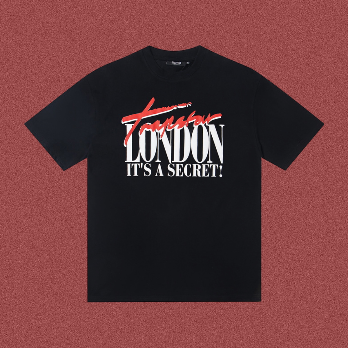 Trapstar London Secret Script & Block Logo Tee - Black/Red