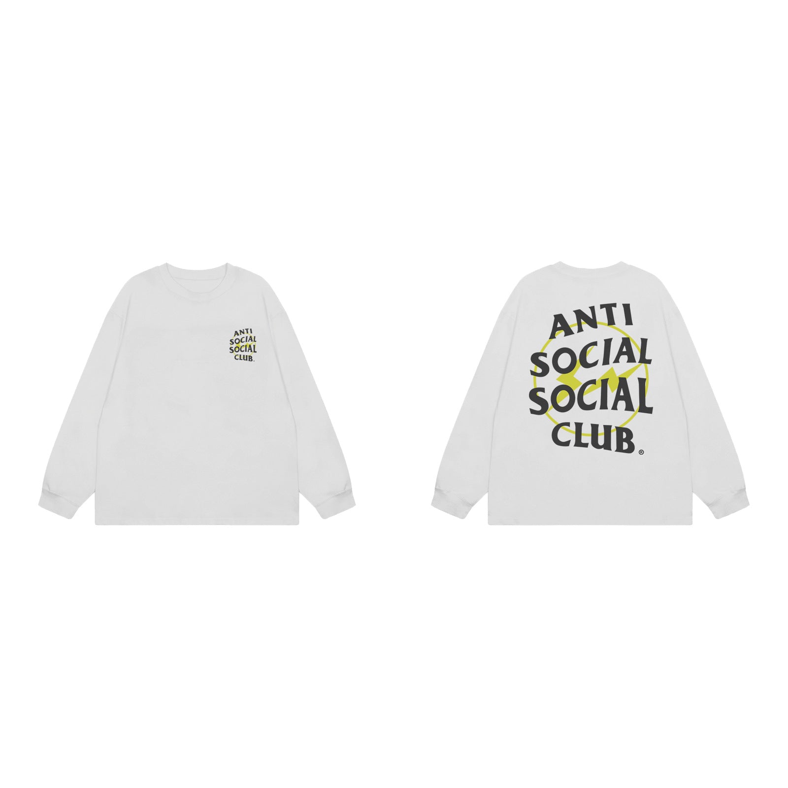 Anti Social Social Club Yellow Circle Logo Long Sleeve T-Shirt - White