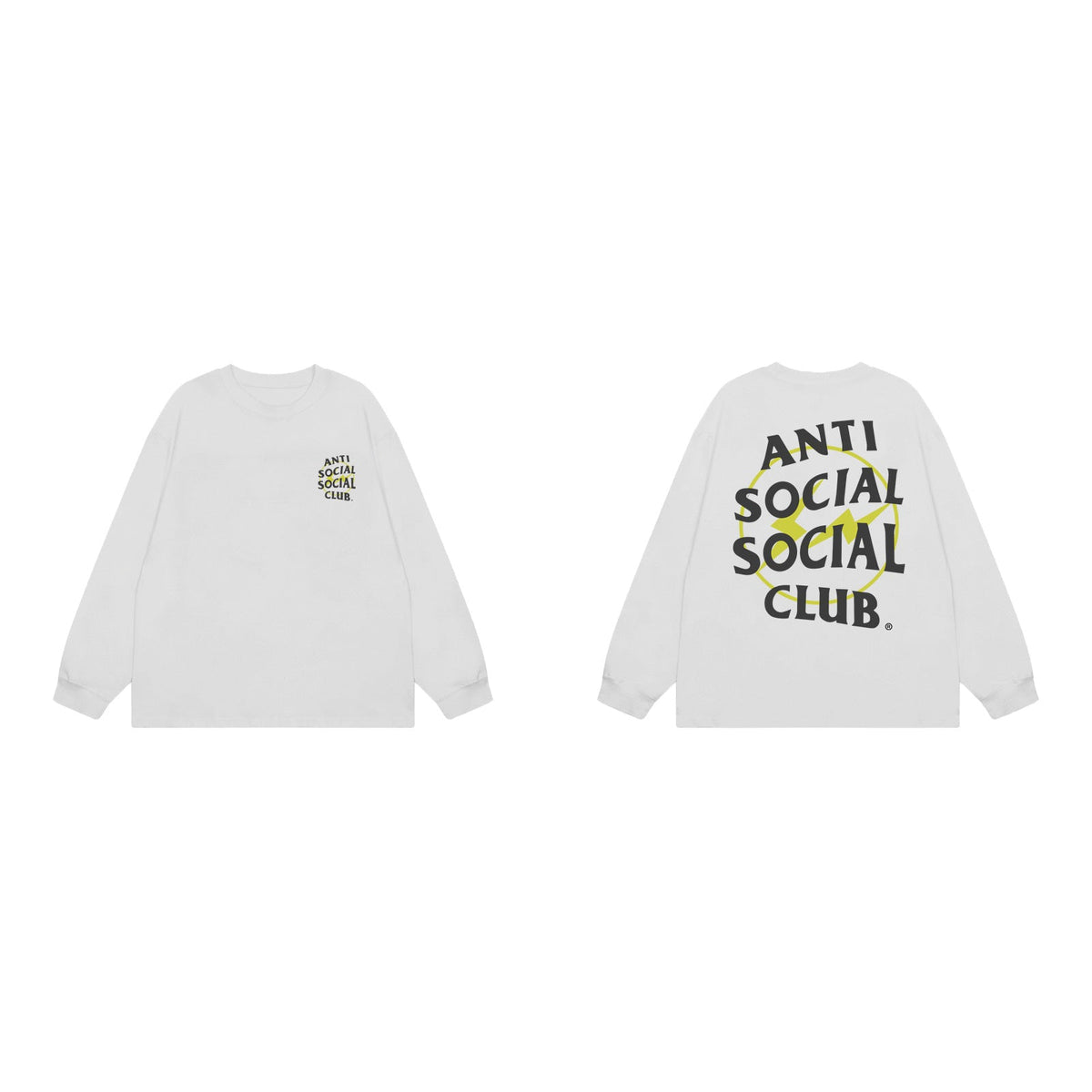 Anti Social Social Club Yellow Circle Logo Long Sleeve T-Shirt - White