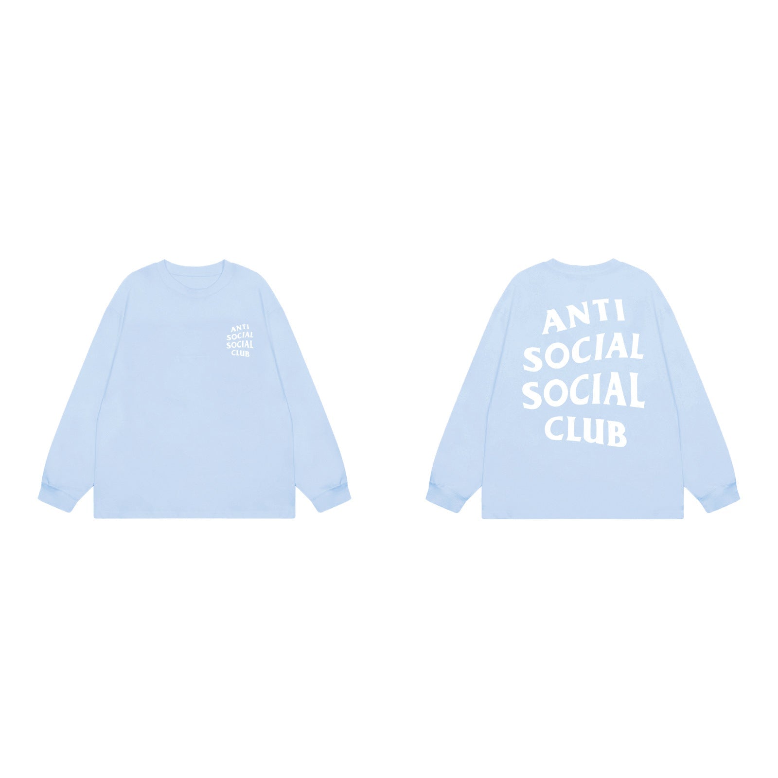 Anti Social Social Club Classic Long Sleeve T-Shirt - Light Blue/White