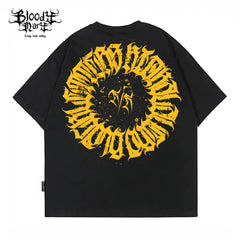 Original American style streetwear retro floral characters Chicano West Coast pure cotton heavyweight niche hip-hop tattoo artist