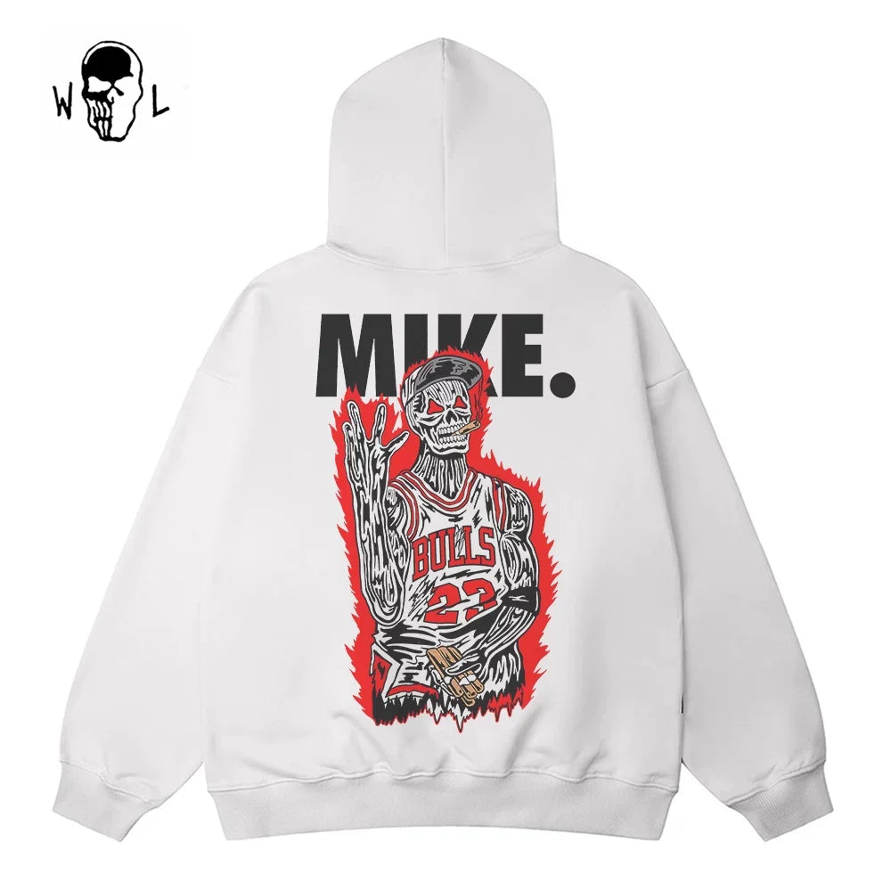 Warren Lotas Mike Red Skull Hoodie - White