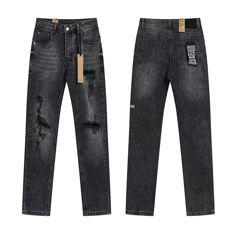 Ksubi Distressed & Shredded Denim - Washed Black