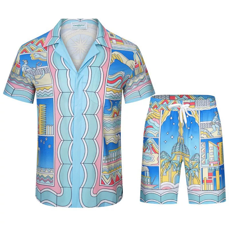 Casablanca Architecture & Coastal Resort Set - Light Blue / Pink / Multi