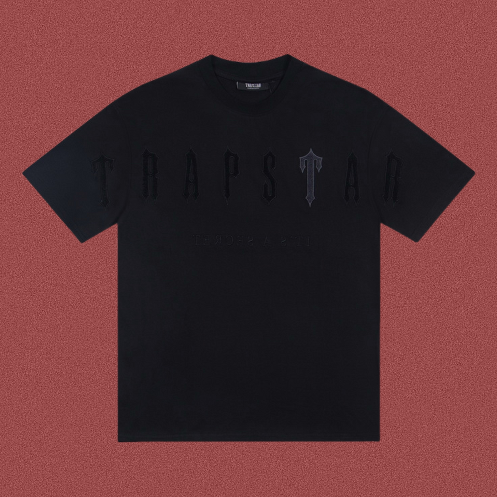 Trapstar Tonal Embossed Gothic Logo Tee - Black