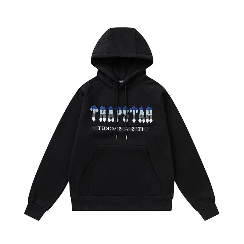Trapstar Style Autumn/Winter Casual Graphic Hoodie - Black