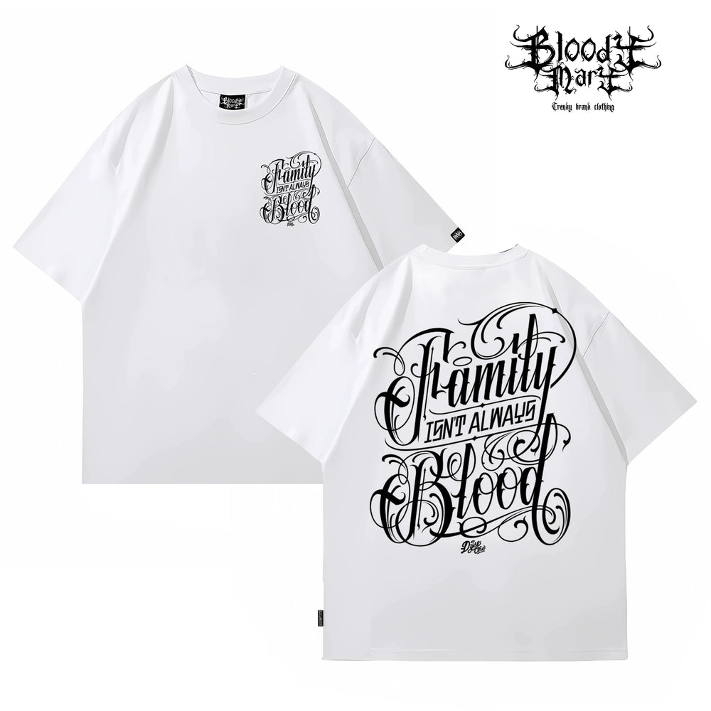 American street flower font short sleeved loose cotton heavyweight niche hip-hop tattoo artist trendy T-shirt family oriented