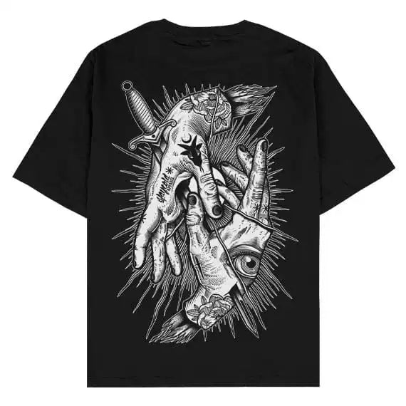Original trendy brand American retro dark goth short sleeved men's and women's loose cotton heavyweight niche hip-hop T-shirt street