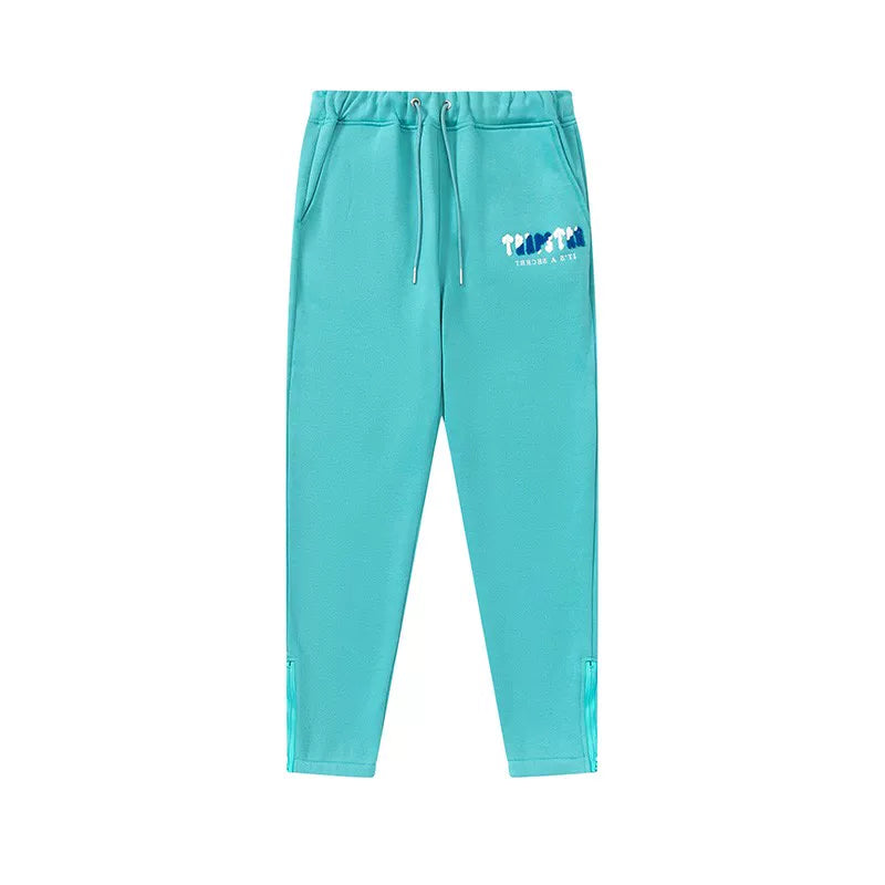 Trapstar Style Autumn/Winter Gradient Hip-Print Sweatpants - Turquoise
