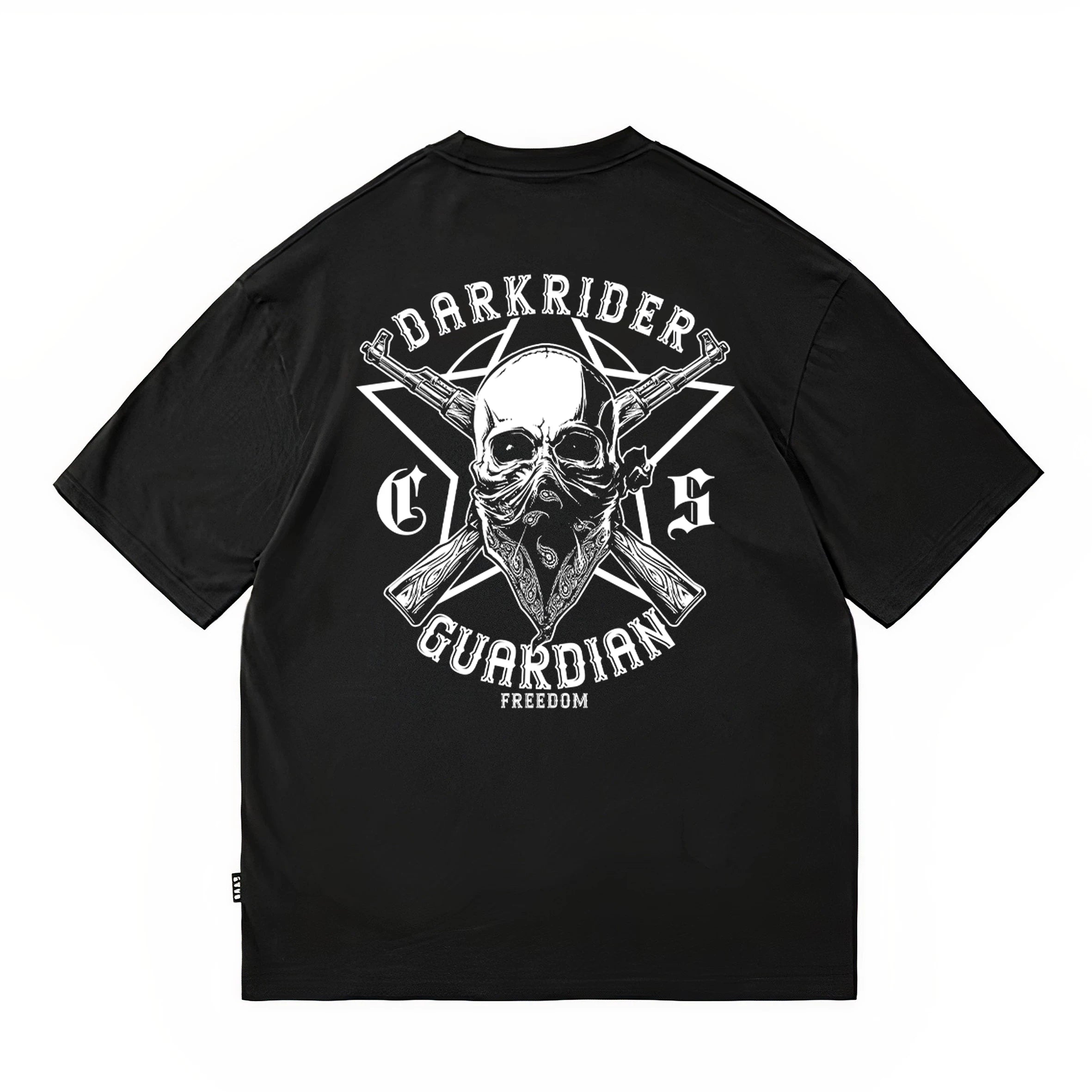 Hip hop skull print short sleeved T-shirt for men and women, loose shoulder sleeves, pure cotton, white trendy brand top, trendy street cotton