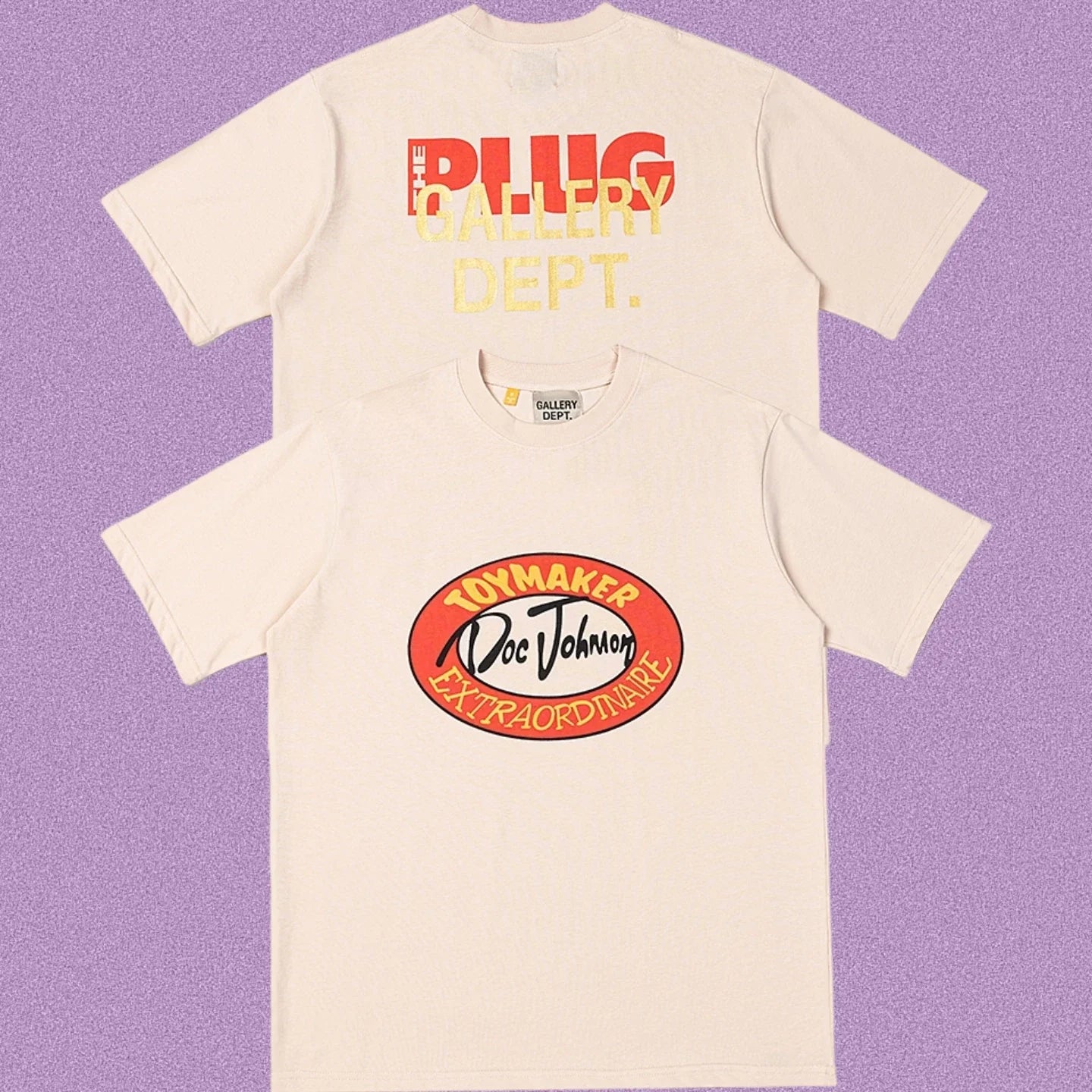 Gallery Dept. Toymaker Doc Johnson Oval Stamp Short Sleeve T-Shirt - Cream