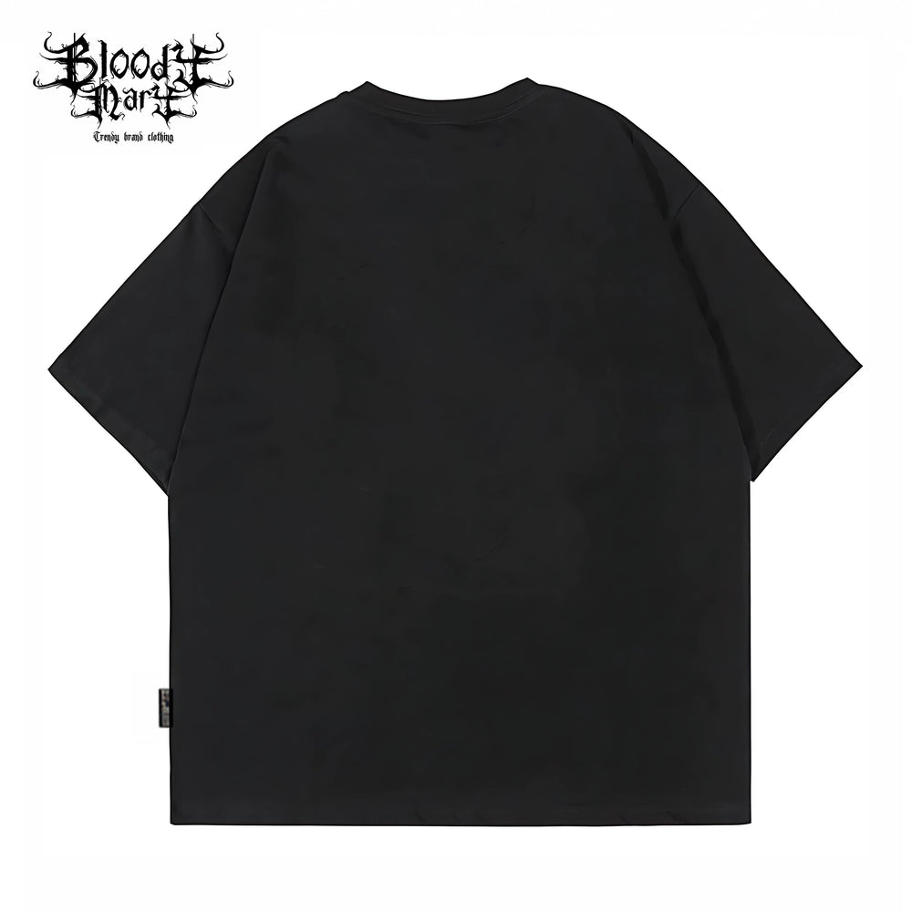 Solid color trendy brand loose T black short sleeved T-shirt for men, versatile, breathable and comfortable, drop shoulder sleeve top, heavyweight pure cotton 280G