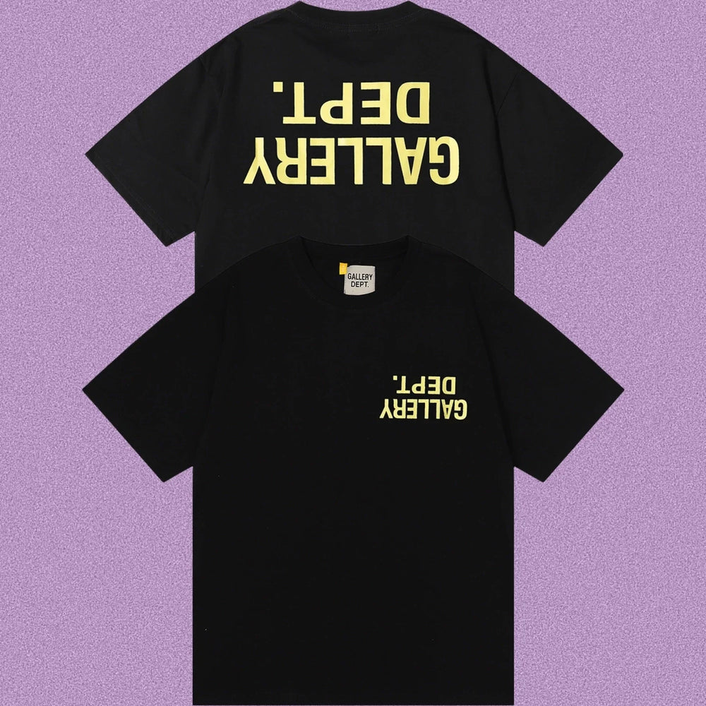 Gallery Dept. Inverted Logo Short Sleeve T-Shirt - Black/Yellow