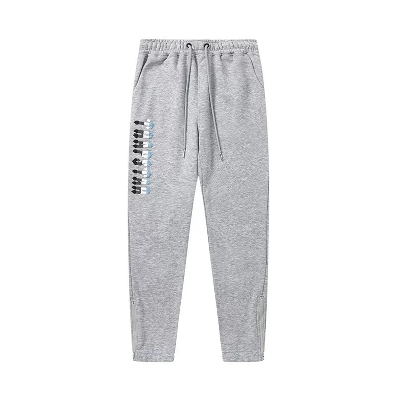 Trapstar Style Autumn/Winter Side-Leg Gradient Logo Sweatpants - Heather Grey