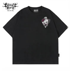 Original American street loose pure cotton heavyweight niche hip-hop tattoo artist trendy brand T-flower font West Coast Chino