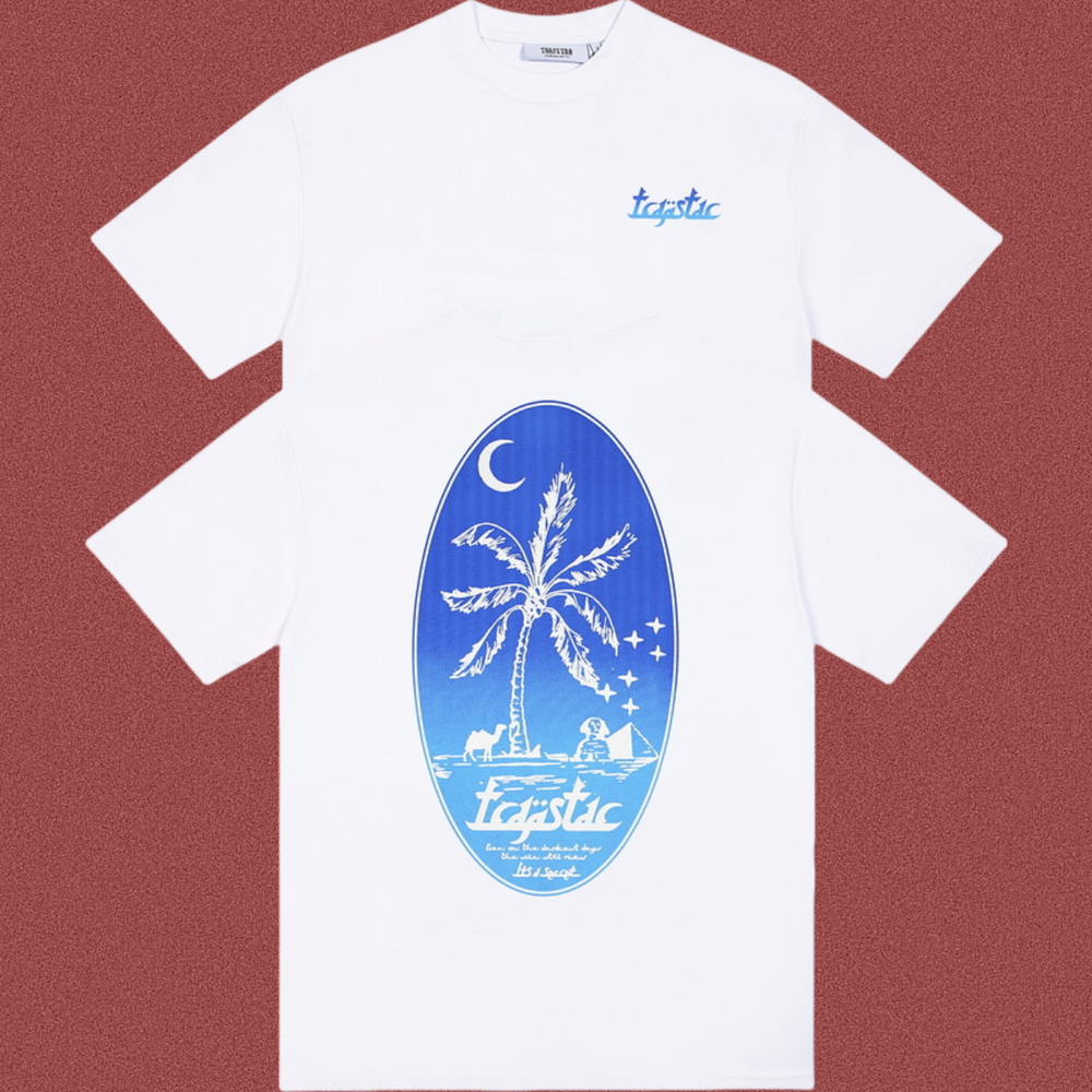 Trapstar Palm Tree Night Oval Graphic Tee - White