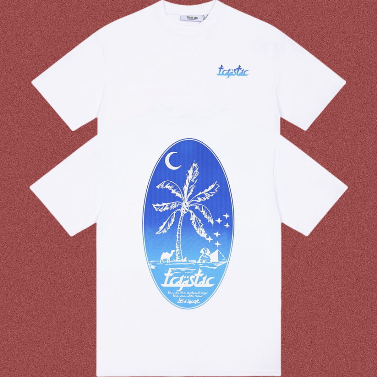 Trapstar Palm Tree Night Oval Graphic Tee - White