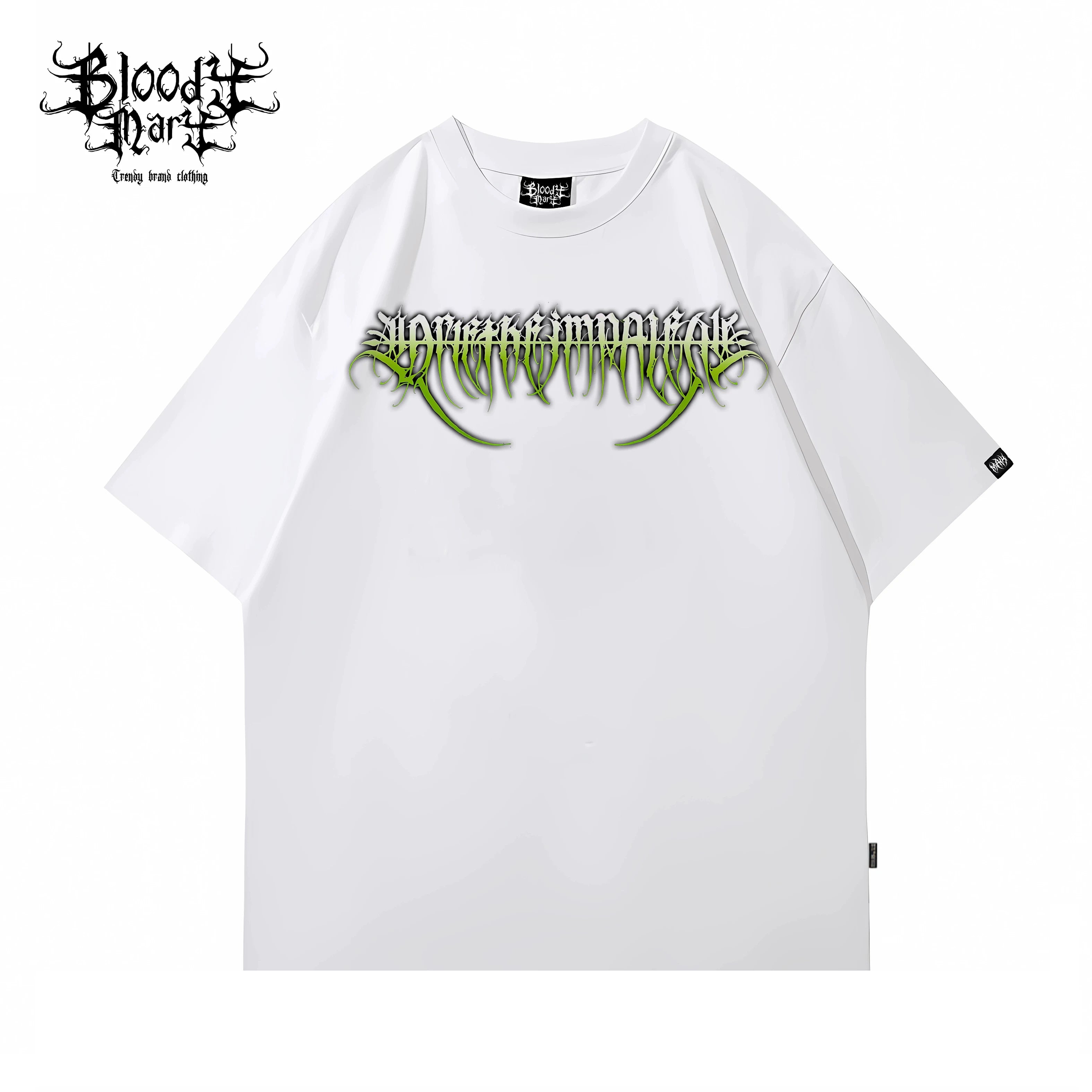 Original American street flower font retro loose cotton heavyweight niche hip-hop tattoo artist trendy brand T