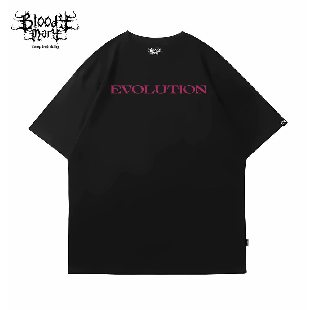 Original Trendy Brand American Street Flower Font Short Sleeve Men's and Women's Loose Cotton Heavy Weight Niche Hip Hop T-shirt