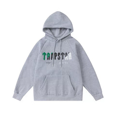 Trapstar Style Autumn/Winter Green-Black-White Gradient Hoodie - Heather Grey