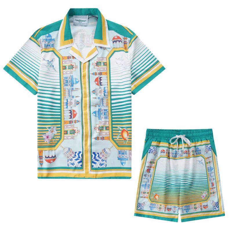 Casablanca Ancient Temple Resort Set - Green / Multi