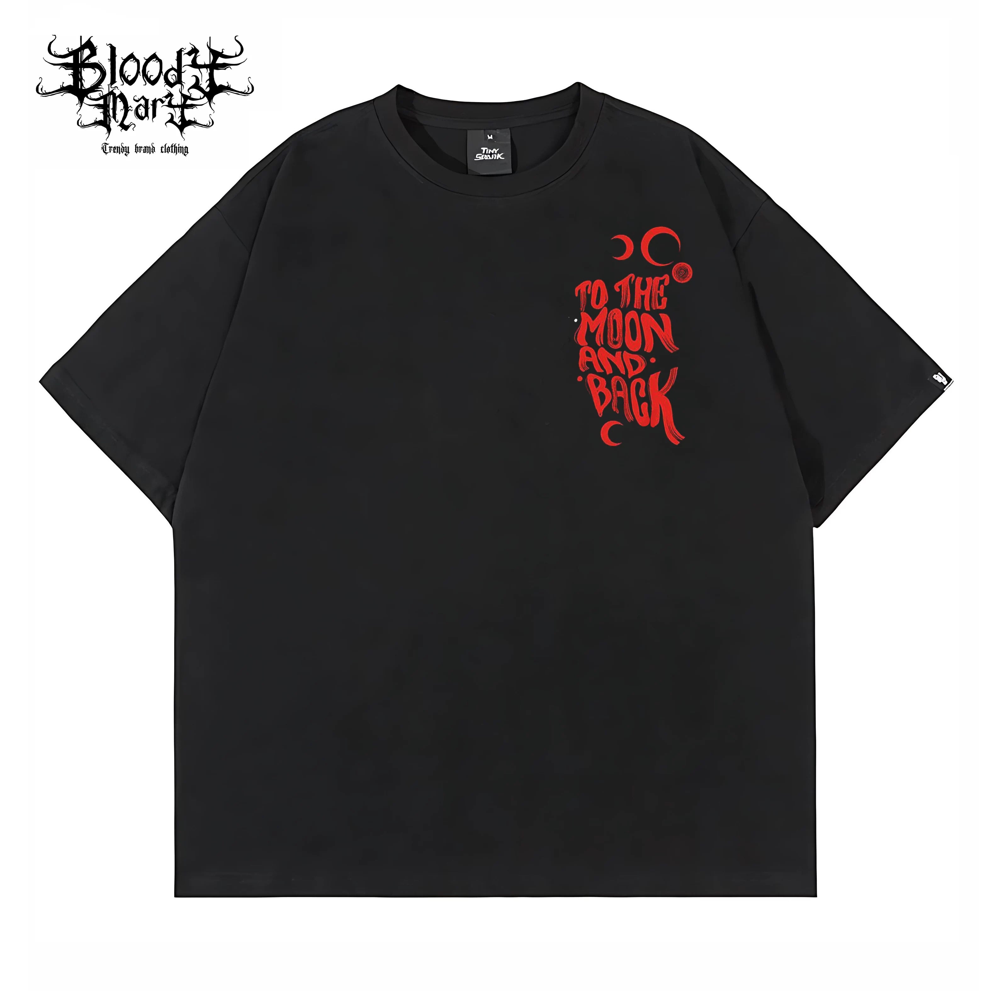 Original trendy cartoon West Coast tattoo artist brand, pure cotton heavyweight American street round neck short sleeved T-shirt, niche