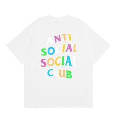 Anti Social Social Club Multi-Color Letters Logo T-Shirt - White