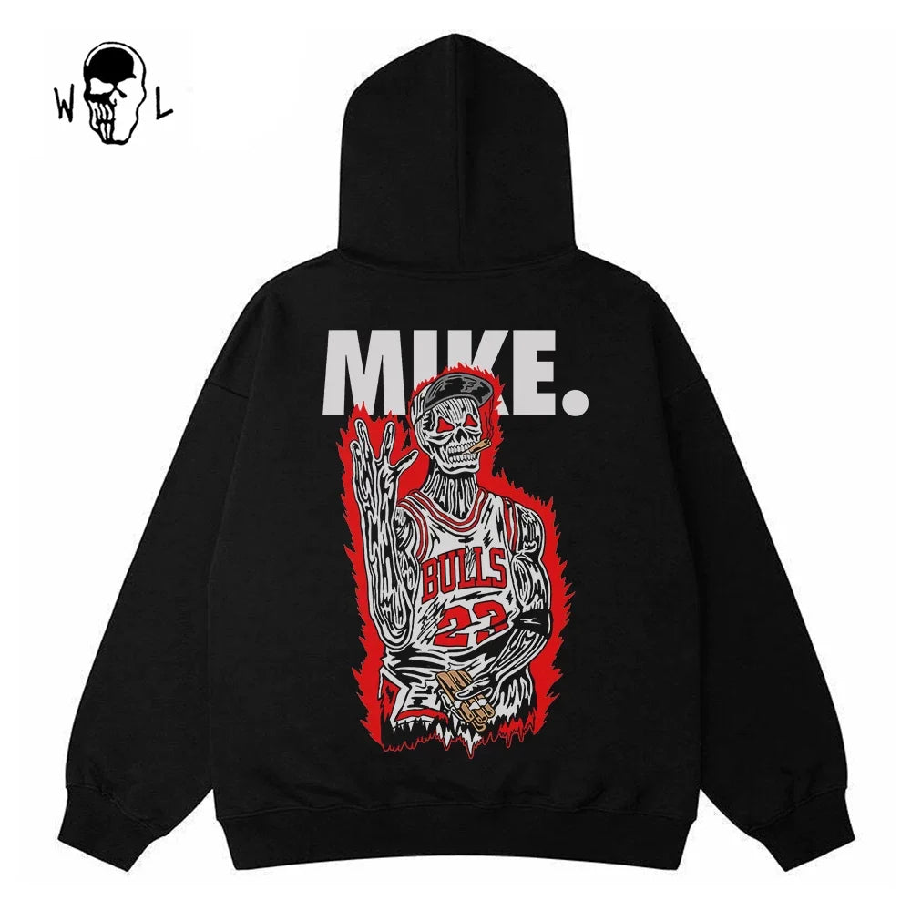 Warren Lotas Mike Red Skull Hoodie - Black
