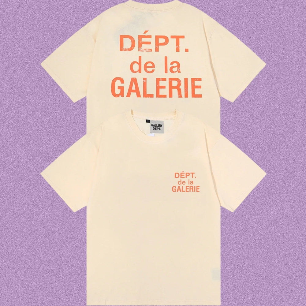 Gallery Dept. DÉPT. de la GALERIE Short Sleeve T-Shirt - Cream/Orange