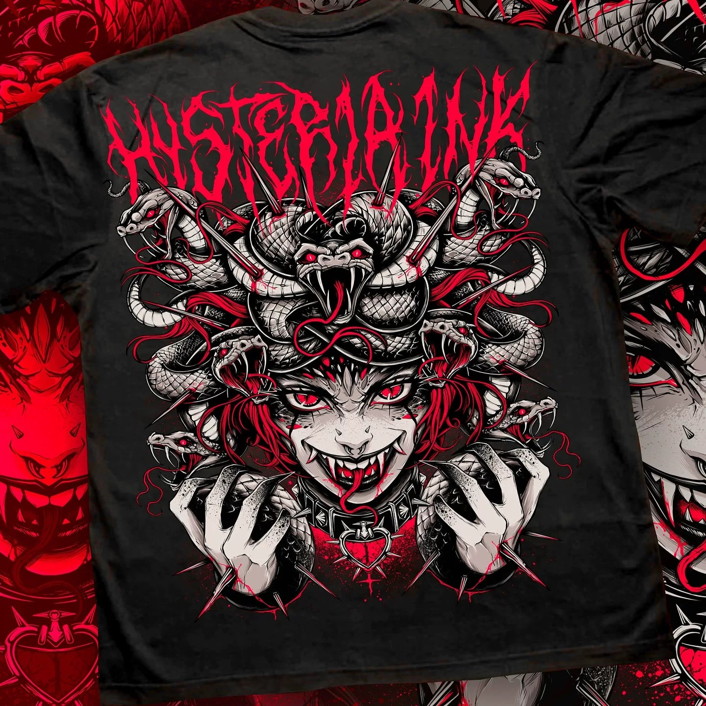 Street American Trendy Brand Rock Trendy Brand European and American Dead Core Band Gothic Dark Short sleeved T-shirt Niche Punk Metal