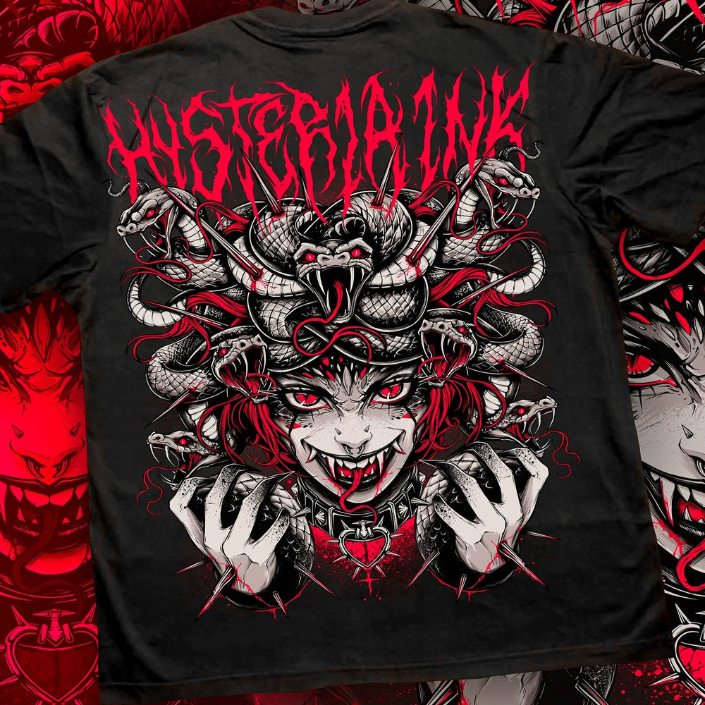 Street American Trendy Brand Rock Trendy Brand European and American Dead Core Band Gothic Dark Short sleeved T-shirt Niche Punk Metal