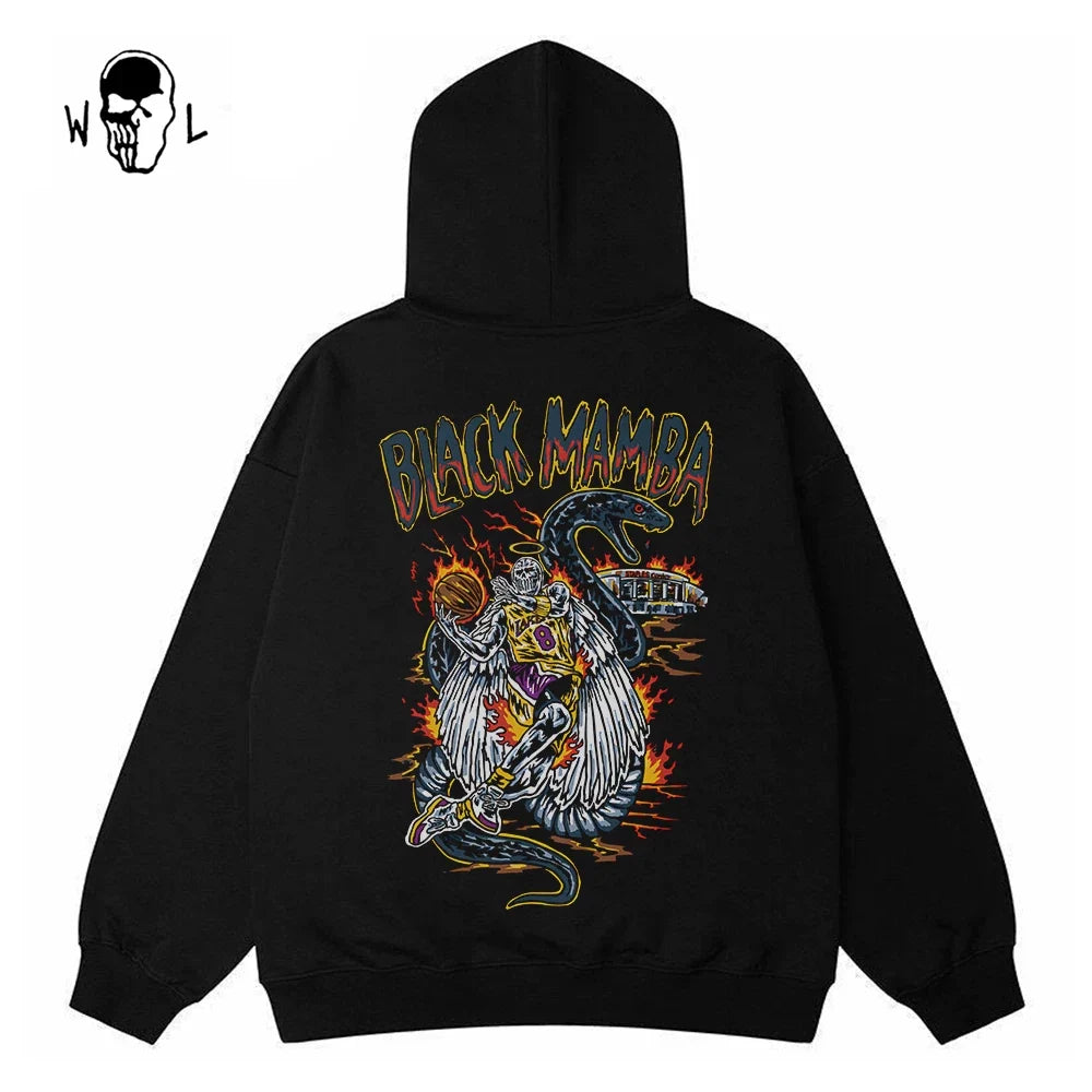 Warren Lotas Black Mamba Snake Hoodie - Black
