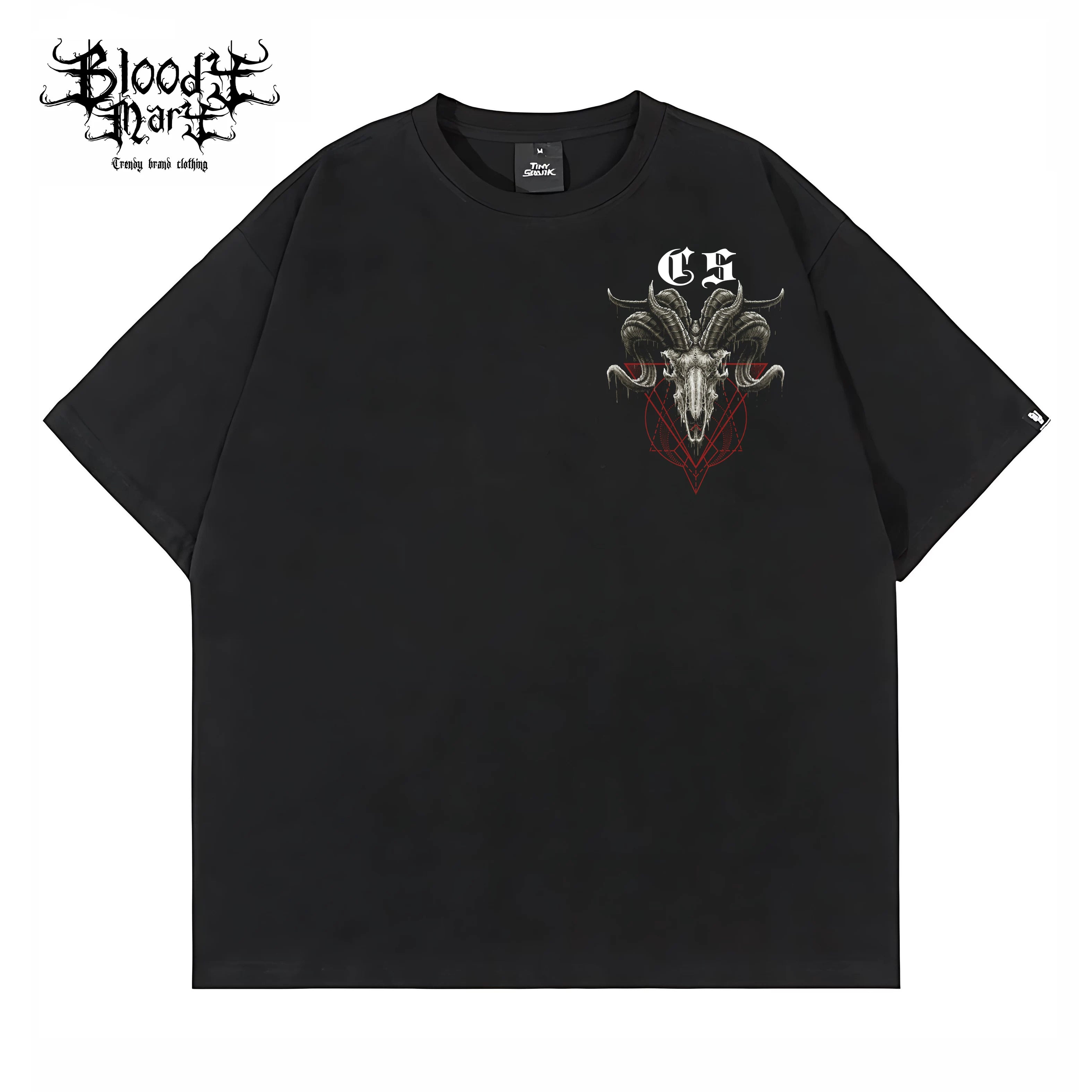 American street retro floral font short sleeved loose cotton heavyweight niche hip-hop tattoo artist trendy T-shirt