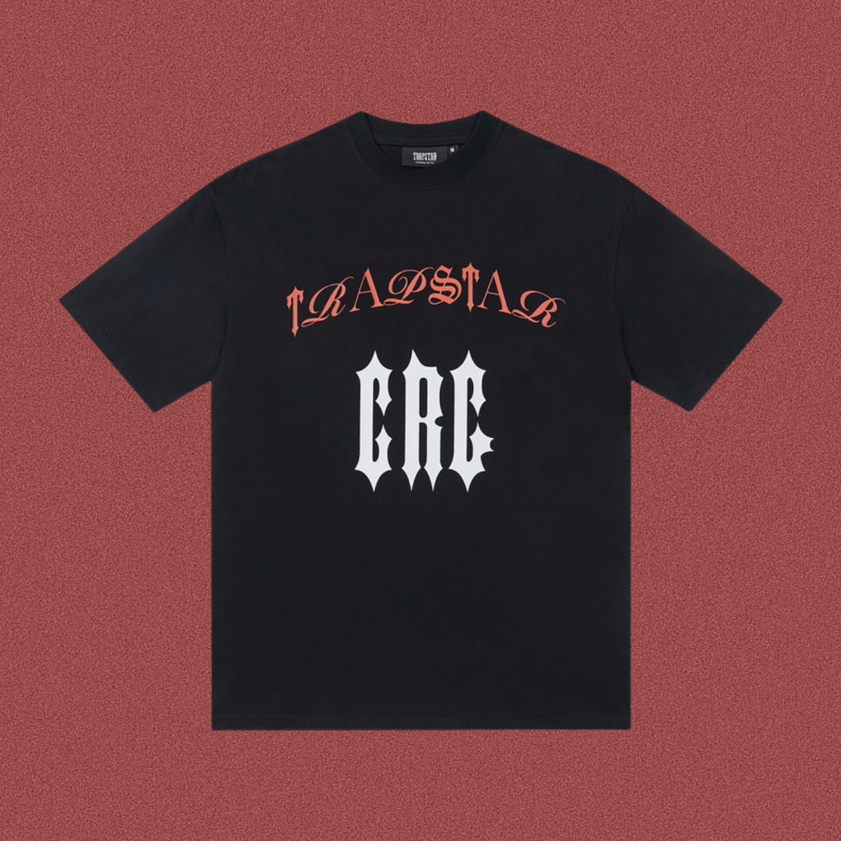 Trapstar Arch Logo & "CRC" Gothic Tee - Black/Orange