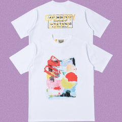 Gallery Dept. Abstract Art Collage Short Sleeve T-Shirt - White