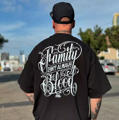 American street flower font short sleeved loose cotton heavyweight niche hip-hop tattoo artist trendy T-shirt family oriented