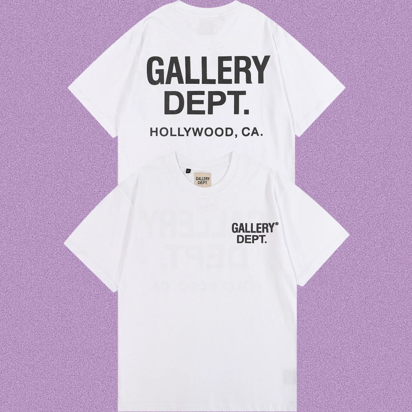 Gallery Dept. Hollywood Logo Short Sleeve T-Shirt - White/Black